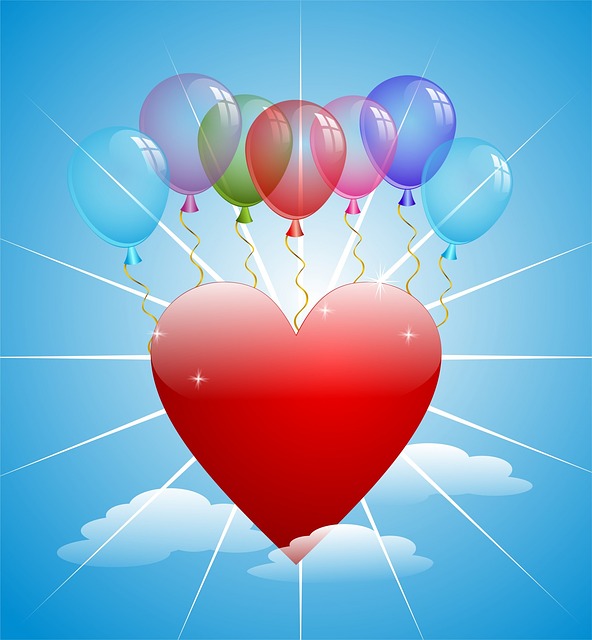День святого Валентина - сердечко на воздушных шариках для праздника